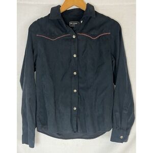 Bit & Bridle For Her Western Black Shirt Button Up Long Sleeve Cowgirl Medium